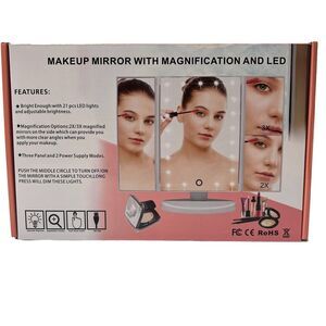 WEILY Lighted Makeup Mirror with Magnification and 21 Led Lights White NEW